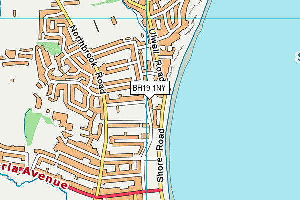 BH19 1NY map - OS VectorMap District (Ordnance Survey)