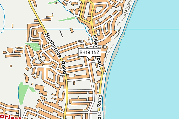 BH19 1NZ map - OS VectorMap District (Ordnance Survey)
