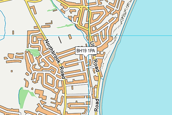 BH19 1PA map - OS VectorMap District (Ordnance Survey)