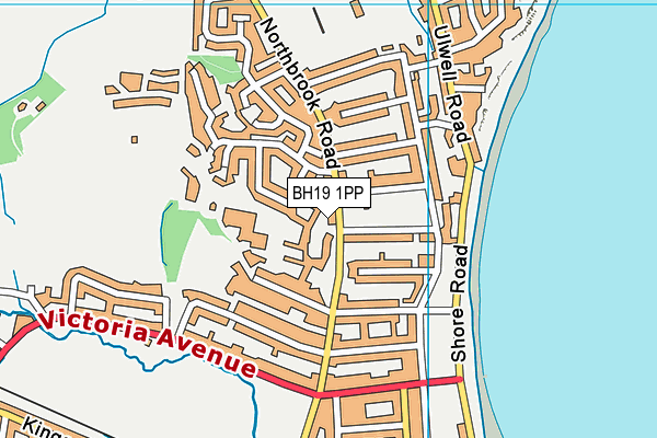 BH19 1PP map - OS VectorMap District (Ordnance Survey)