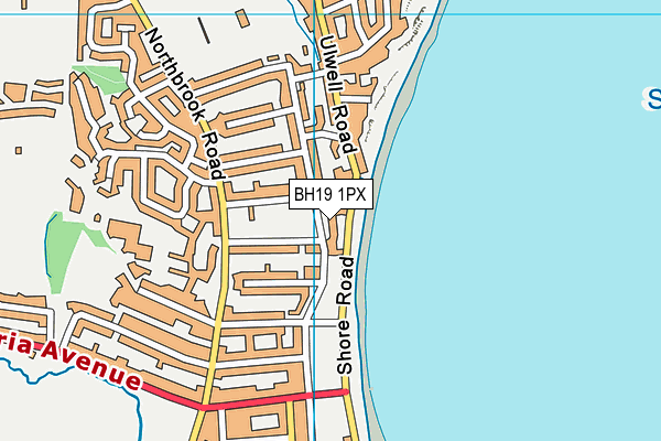 BH19 1PX map - OS VectorMap District (Ordnance Survey)