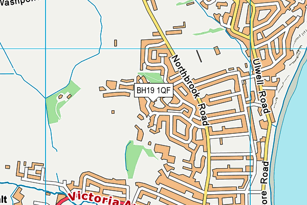 BH19 1QF map - OS VectorMap District (Ordnance Survey)