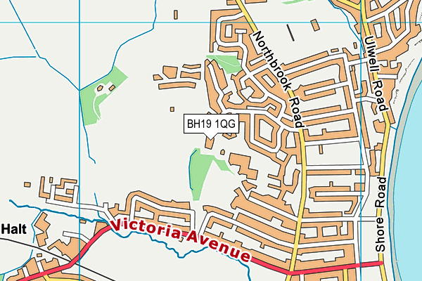 BH19 1QG map - OS VectorMap District (Ordnance Survey)