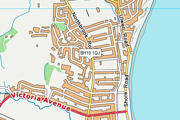 BH19 1QJ map - OS VectorMap District (Ordnance Survey)