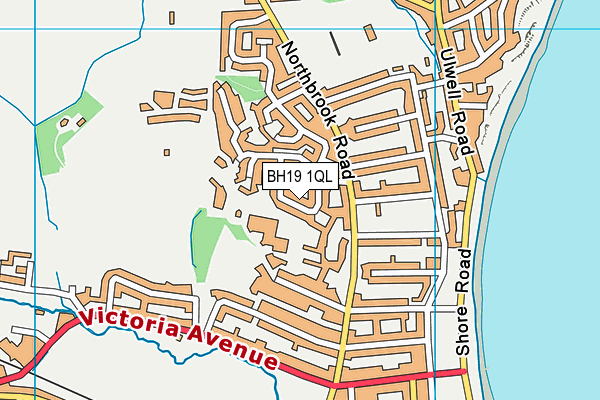 BH19 1QL map - OS VectorMap District (Ordnance Survey)