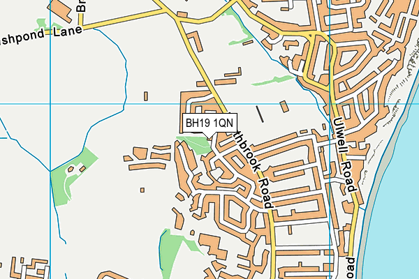 BH19 1QN map - OS VectorMap District (Ordnance Survey)