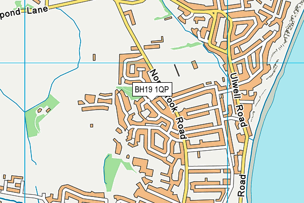 BH19 1QP map - OS VectorMap District (Ordnance Survey)