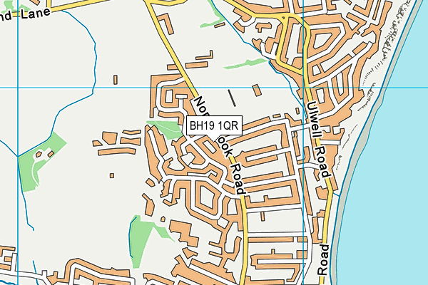 BH19 1QR map - OS VectorMap District (Ordnance Survey)
