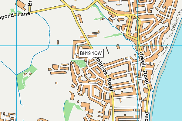 BH19 1QW map - OS VectorMap District (Ordnance Survey)