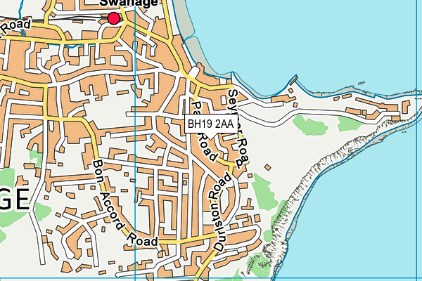 BH19 2AA map - OS VectorMap District (Ordnance Survey)