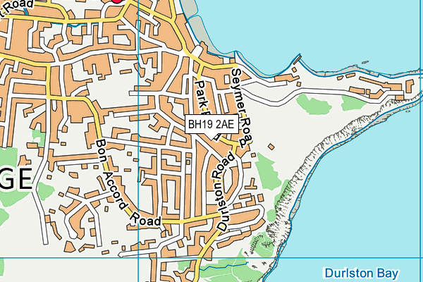 BH19 2AE map - OS VectorMap District (Ordnance Survey)