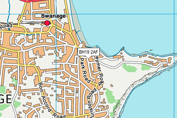 BH19 2AF map - OS VectorMap District (Ordnance Survey)