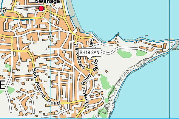 BH19 2AN map - OS VectorMap District (Ordnance Survey)