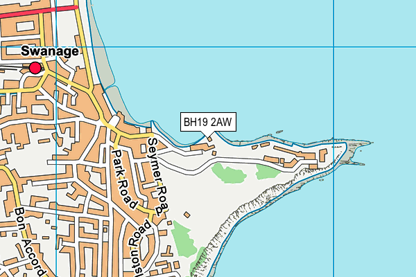 BH19 2AW map - OS VectorMap District (Ordnance Survey)