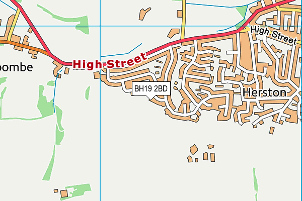 BH19 2BD map - OS VectorMap District (Ordnance Survey)