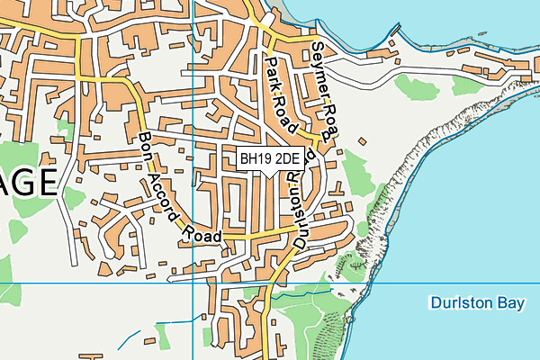 BH19 2DE map - OS VectorMap District (Ordnance Survey)