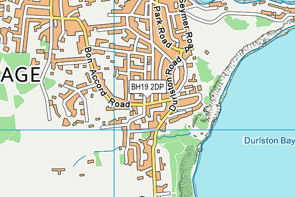 BH19 2DP map - OS VectorMap District (Ordnance Survey)