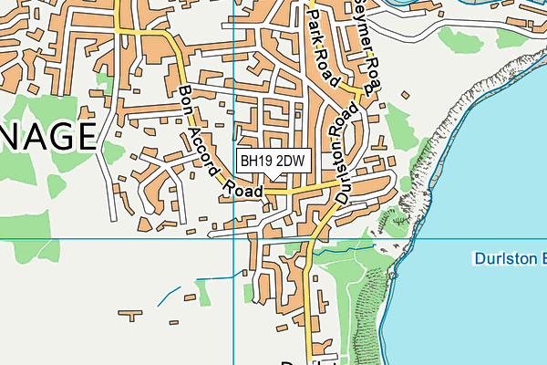 BH19 2DW map - OS VectorMap District (Ordnance Survey)