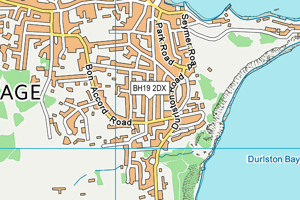 BH19 2DX map - OS VectorMap District (Ordnance Survey)