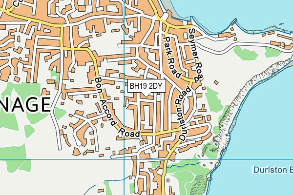 BH19 2DY map - OS VectorMap District (Ordnance Survey)