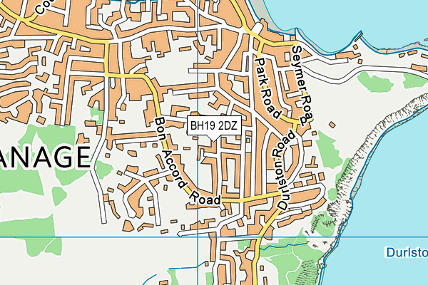 BH19 2DZ map - OS VectorMap District (Ordnance Survey)