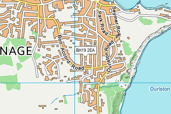 BH19 2EA map - OS VectorMap District (Ordnance Survey)