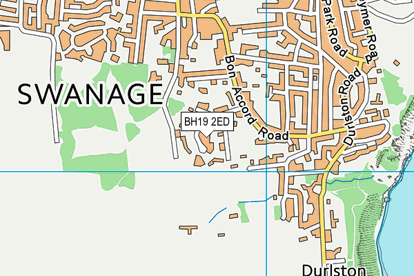 BH19 2ED map - OS VectorMap District (Ordnance Survey)