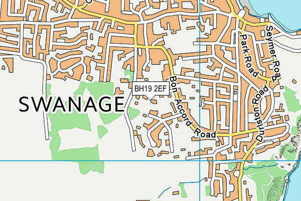 BH19 2EF map - OS VectorMap District (Ordnance Survey)