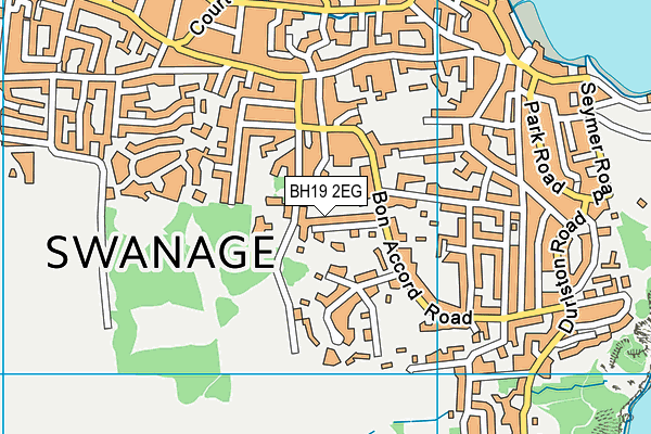 BH19 2EG map - OS VectorMap District (Ordnance Survey)