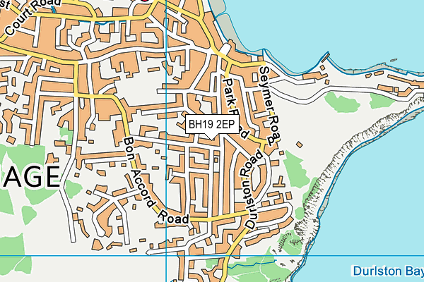 BH19 2EP map - OS VectorMap District (Ordnance Survey)