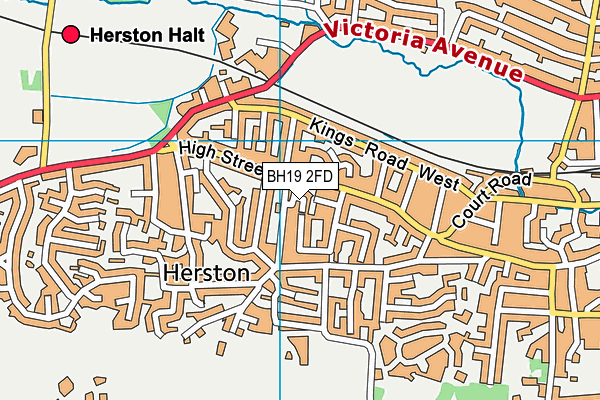 BH19 2FD map - OS VectorMap District (Ordnance Survey)