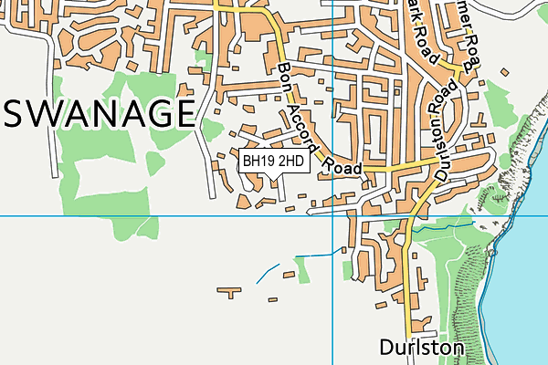 BH19 2HD map - OS VectorMap District (Ordnance Survey)