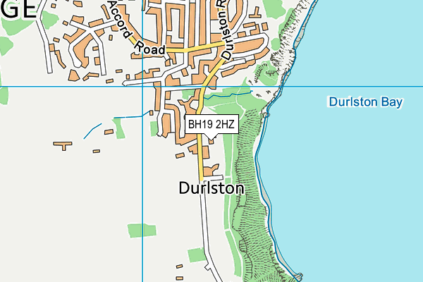 BH19 2HZ map - OS VectorMap District (Ordnance Survey)