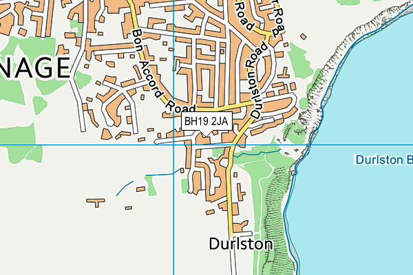 BH19 2JA map - OS VectorMap District (Ordnance Survey)