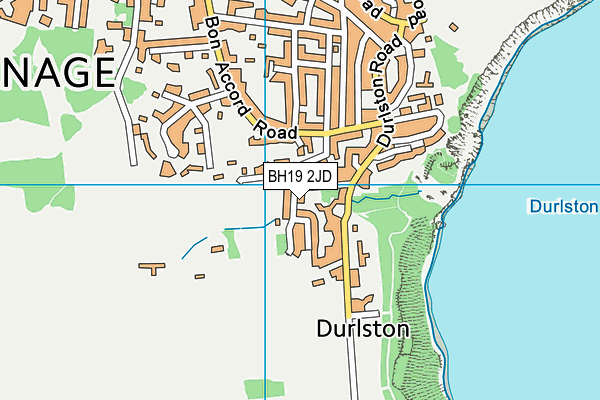 BH19 2JD map - OS VectorMap District (Ordnance Survey)