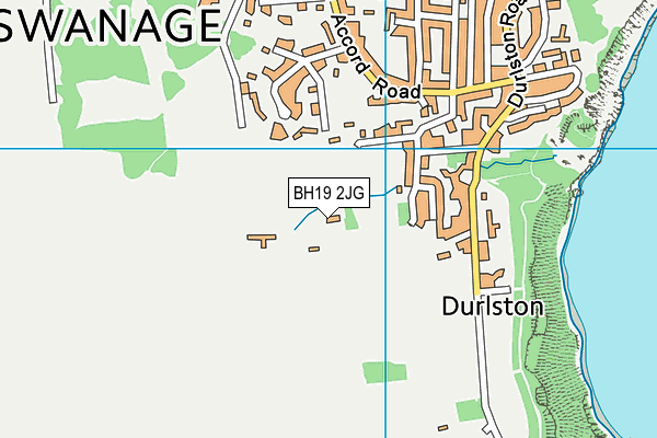 BH19 2JG map - OS VectorMap District (Ordnance Survey)