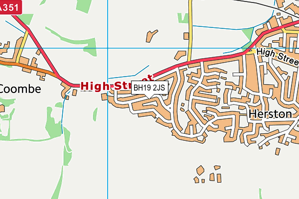 BH19 2JS map - OS VectorMap District (Ordnance Survey)