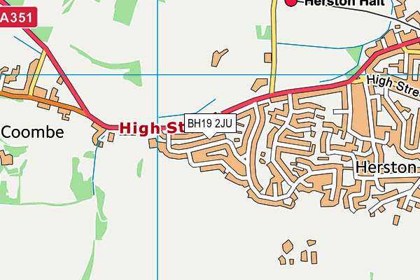 BH19 2JU map - OS VectorMap District (Ordnance Survey)