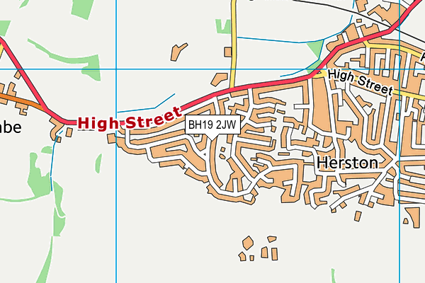 BH19 2JW map - OS VectorMap District (Ordnance Survey)