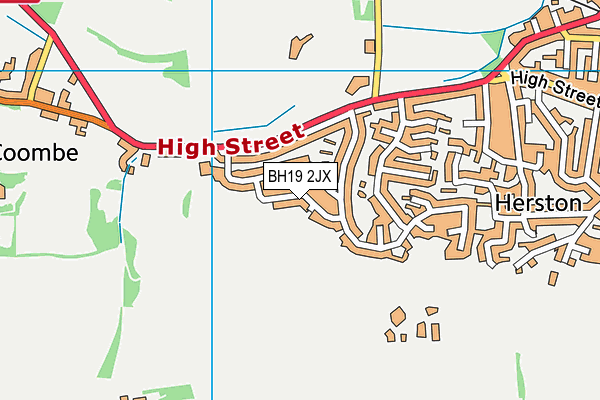 BH19 2JX map - OS VectorMap District (Ordnance Survey)