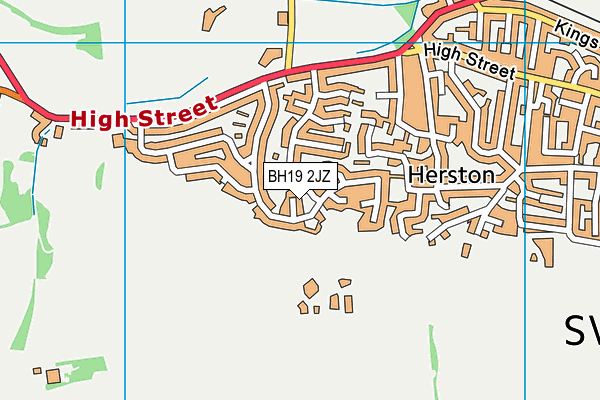 BH19 2JZ map - OS VectorMap District (Ordnance Survey)