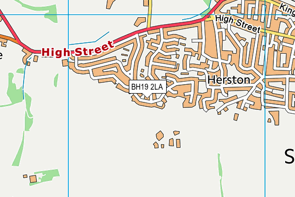BH19 2LA map - OS VectorMap District (Ordnance Survey)