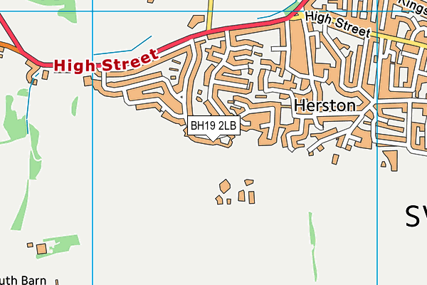 BH19 2LB map - OS VectorMap District (Ordnance Survey)