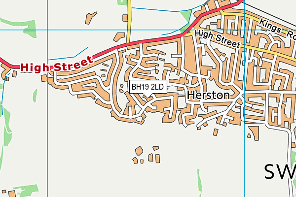 BH19 2LD map - OS VectorMap District (Ordnance Survey)