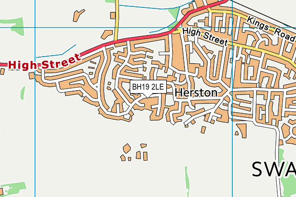 BH19 2LE map - OS VectorMap District (Ordnance Survey)