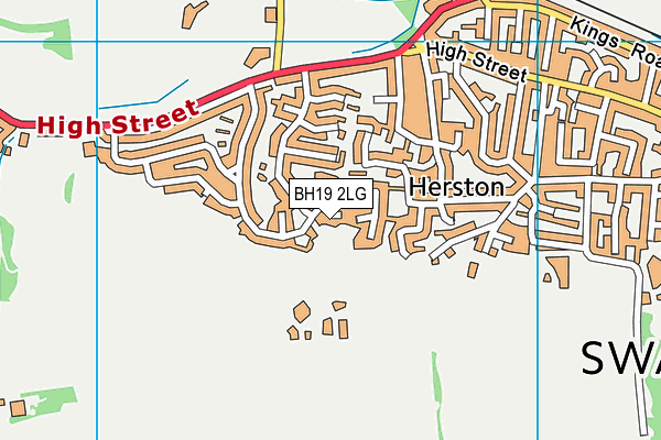 BH19 2LG map - OS VectorMap District (Ordnance Survey)