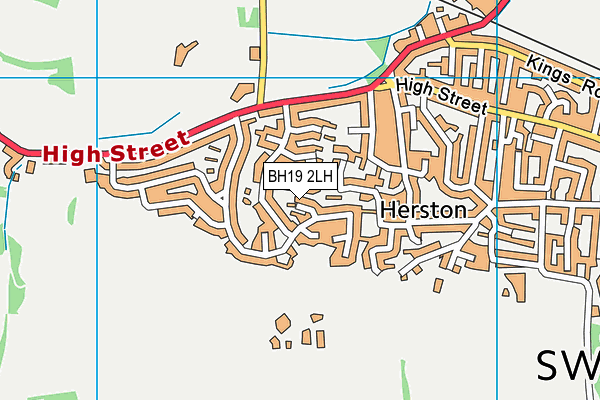 BH19 2LH map - OS VectorMap District (Ordnance Survey)