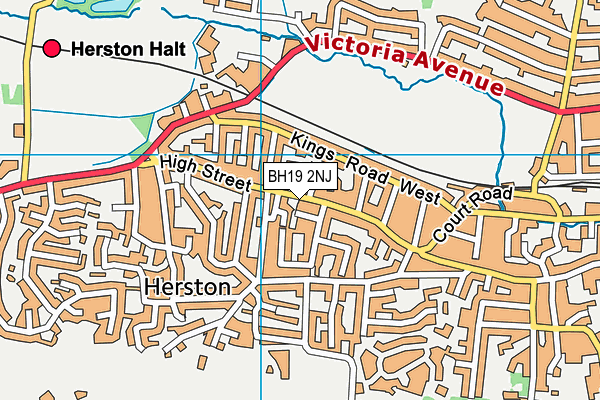 BH19 2NJ map - OS VectorMap District (Ordnance Survey)