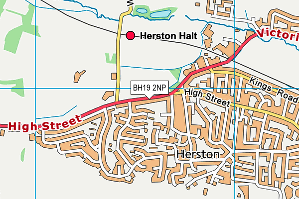 BH19 2NP map - OS VectorMap District (Ordnance Survey)