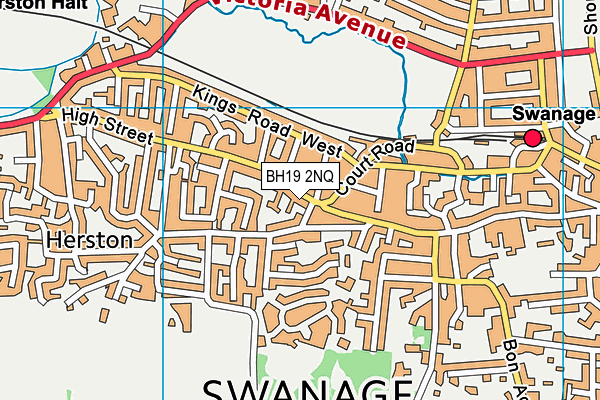 BH19 2NQ map - OS VectorMap District (Ordnance Survey)